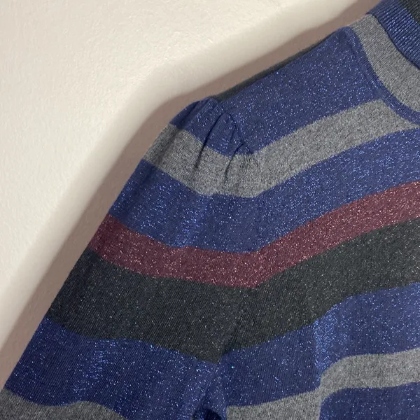 Lauren Ralph Lauren shimmering colorblock striped mockneck sweater size L - Image 4