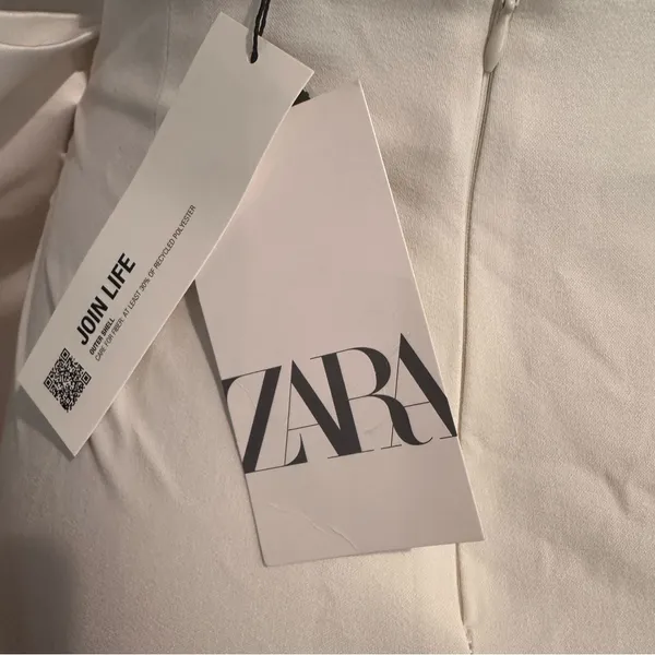New Zara Satin Bow Mini Skort Skirt Sz XS White NWT - Image 5