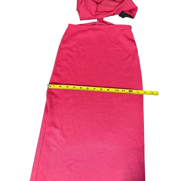 Lulus‎ Halter Neck Cutout Midi Dress Bright Pink Vacation Cocktail Party Size XS - Image 9