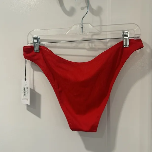Women’s Shade & Shore Red Bikini Swimsuit Bottom Size Large (NWT) - Image 3