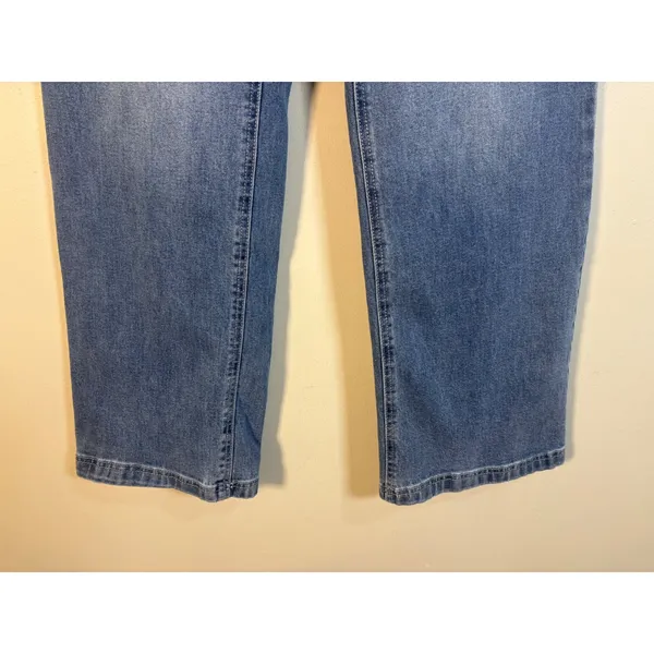 Juicy Couture Wide Leg‎ Jeans Womens 7/28 Blue Excellent Pink Rhinestone Logo - Image 8