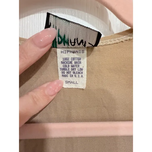 Vintage 90s Hiphanis Zoo Animal Print Vest Cotton Tan Multi Color Small USA Made - Image 4