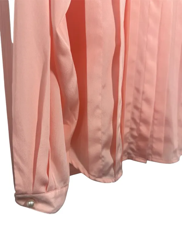 Christian Dior Vintage Pink Secretary Pleated Blouse - Image 2