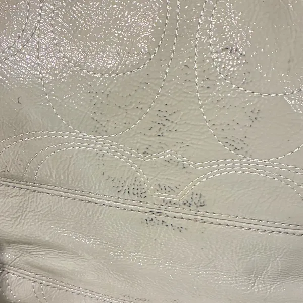 COACH E1120-F15142 Patent Leather Stitched C‎ Tote Shoulder Bag Grey - Image 3