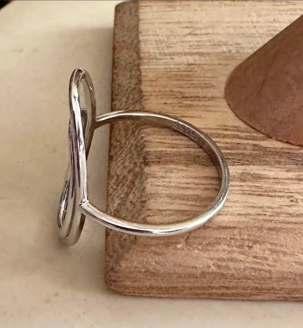 Sterling Silver Artsy Geometric  Ring Sizes 7,9, - Image 4