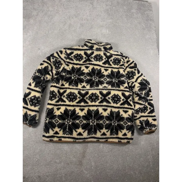 Carhartt‎ Women's Loose Fit Fleece Pullover Oat Milk/Black Fairisle Size L - Image 9