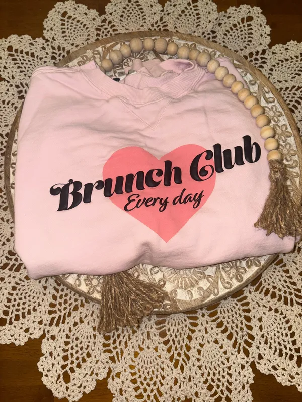 Brunch Club Wildfox Pink Sweater - Image 2