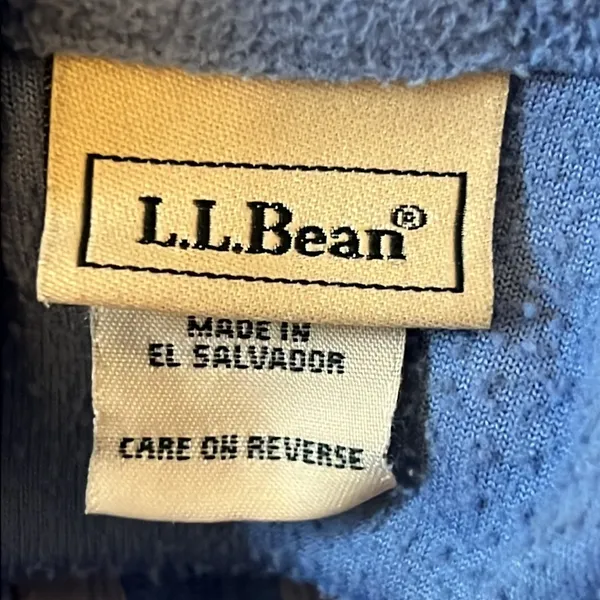 L.L. Bean Blue Fleece Quarter Zip Pullover Womens Large - Image 5