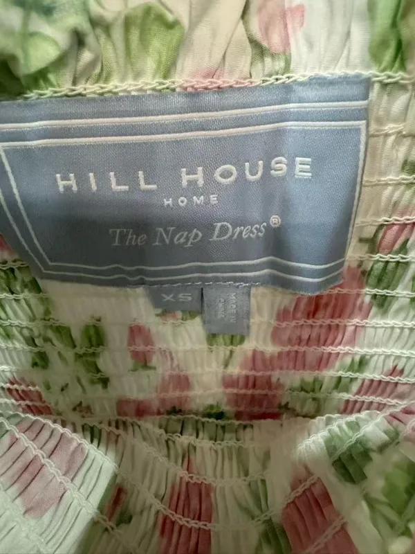 Hill House Home The Ellie Floral Nap Dress Pink Roses Poplin, XS - Image 7