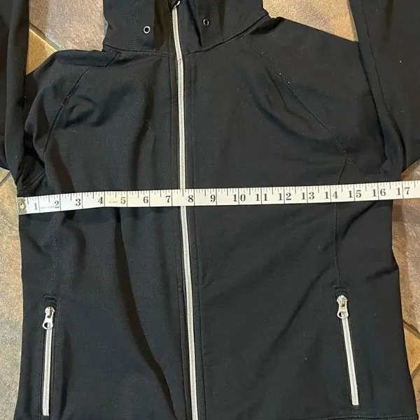 Lands End Women’s Black Hoodie Jacket Full Zip Up Small - Image 4