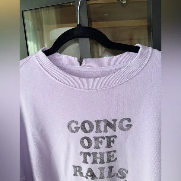 Aerie crewneck the chill sweatshirt off the rails graphic ribbed smiley face - Image 5