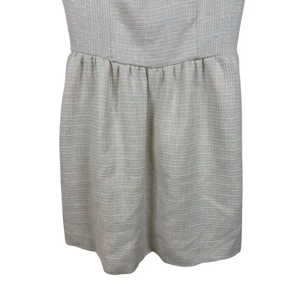 Cider Dress S Ivory Metallic Tweed Braided Trim Square Neck Mini Pockets NEW - Image 10