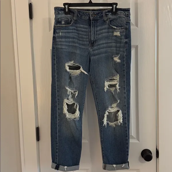 Eunina Frankie Mid Rise Girlfriend Jeans in Blue Size 15 - Image 2