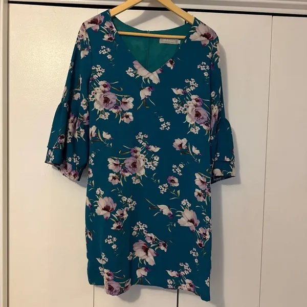 Floral Dress Belongsci Size Large Blue - Image 2