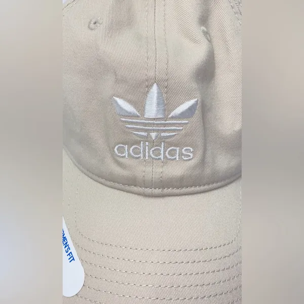 Adidas Women's Relaxed Fit Khaki White Cap Adjustable Strapback Hat - Image 3