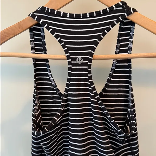 LULULEMON Cool Racerback Parallel Stripe Black White - Image 2
