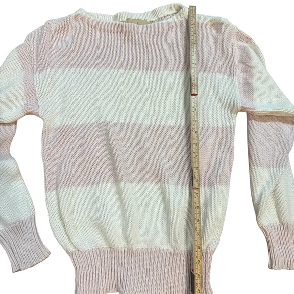 J. Crew Cream & Pink Crew Neck Sweater Sz S Vintage‎ - Image 6