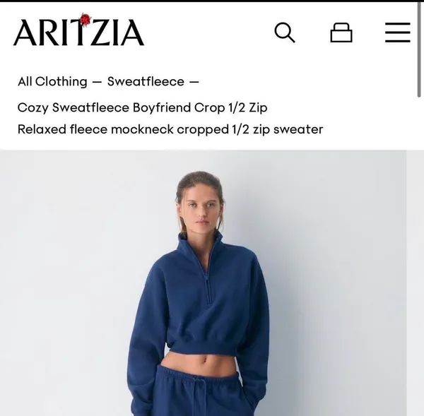 Cropped Quarter-Zip Aritzia Fleece - Image 7
