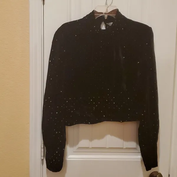 ZARA Velvet sparkling top Size L - Image 3