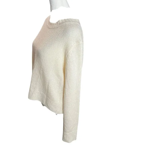 Derek Lam 10 Crosby Cashmere Linen Open Back Bow Sweater Cream M - Image 5
