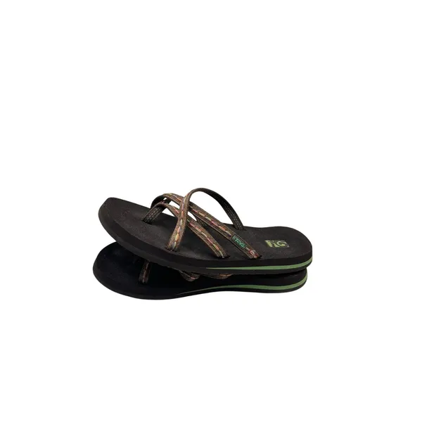 Teva Olowahu Comfortable stretchy strappy rainbow sandals flip flops sz 10 - Image 2
