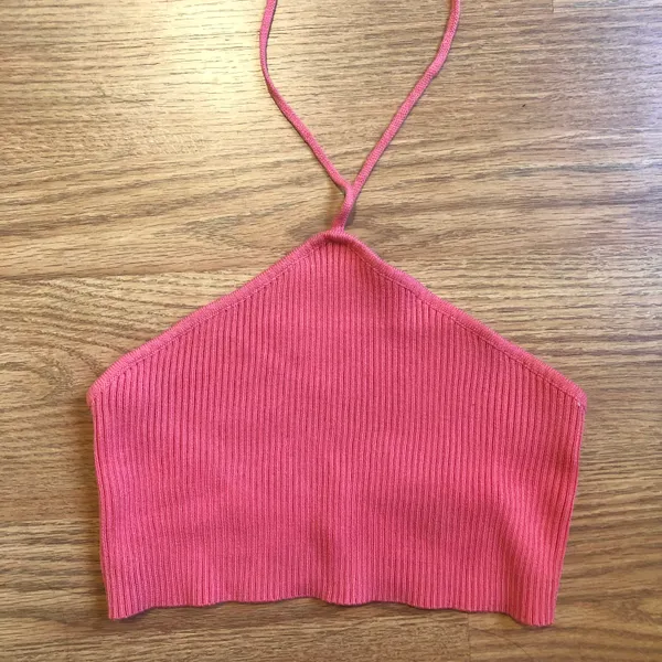 bright coral pink halter top - Image 3