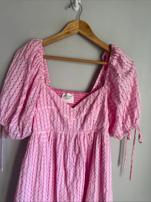 Tuckernuck Hyacinth House Pink Gingham Layton mini Dress Small - Image 3