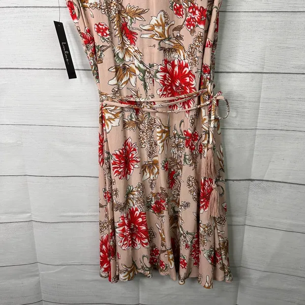 Lulus Floral Wrap Dress Best In Bloom Blush Tassel Sleeveless V-Neck Mini M NEW - Image 6