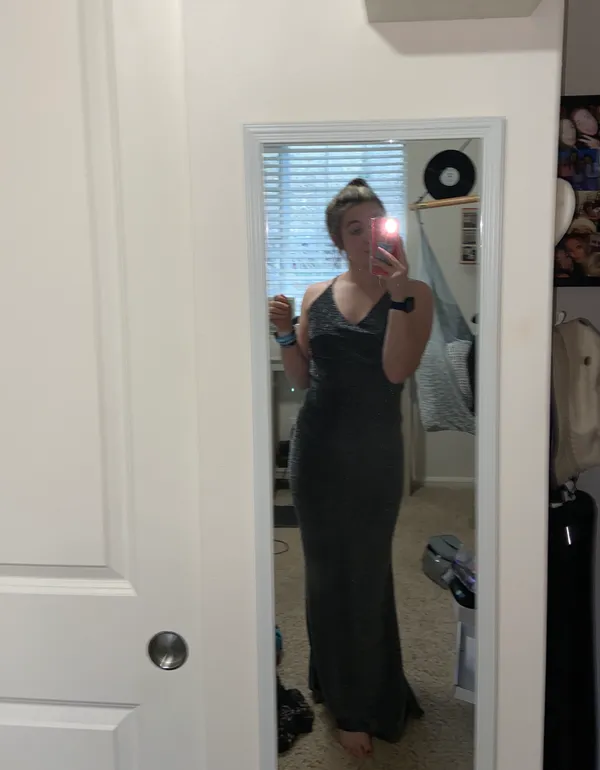 Black Sparkle Gown Size M - Image 2