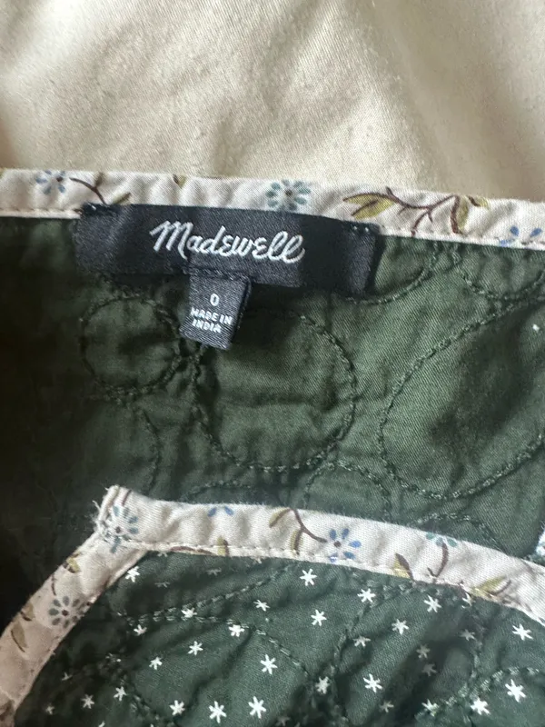 Madewell Quilted Puff Sleeve Patchwork Top - Image 3
