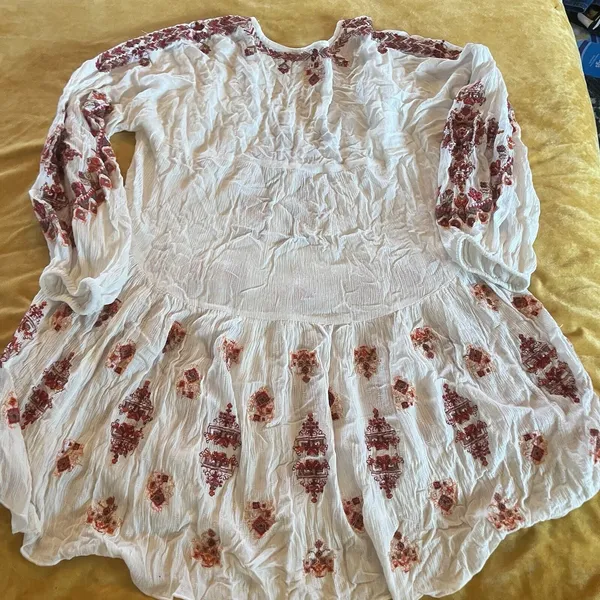 Free People Women's Adrianna Embroidered Hi-Low Tunic Dress Size Small EUC - Image 8
