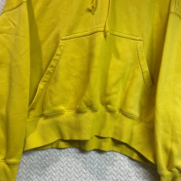 Nike Center Swoosh Yellow Oversized Boxy Pullover Hoodie‎ Streetwear Small - Image 5