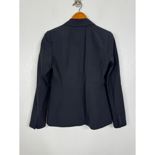 J.Crew Parke Blazer Womens 2 Black Italian Stretch Wool‎ Single Button B5231 - Image 2