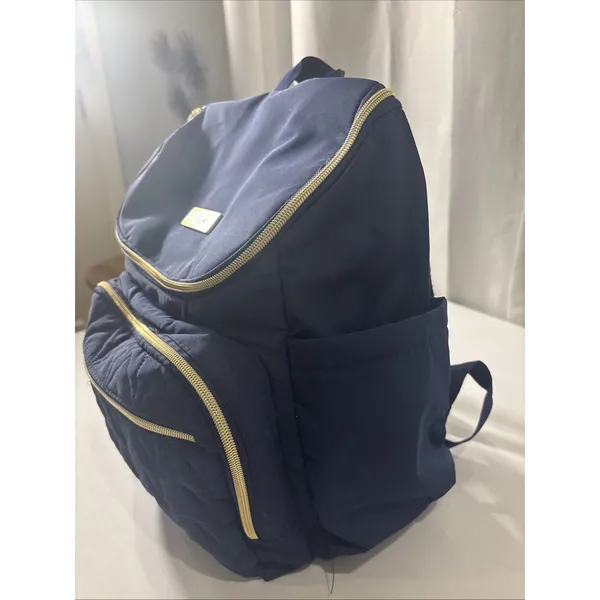LITTLE ME Navy/Gold Tote Diaper Bag‎ Backpack 6 Pocket - Image 4