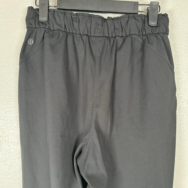Lululemon Stretch High Rise Jogger Pants Womens Sz 6 Black Drawstring Athleisure - Image 4