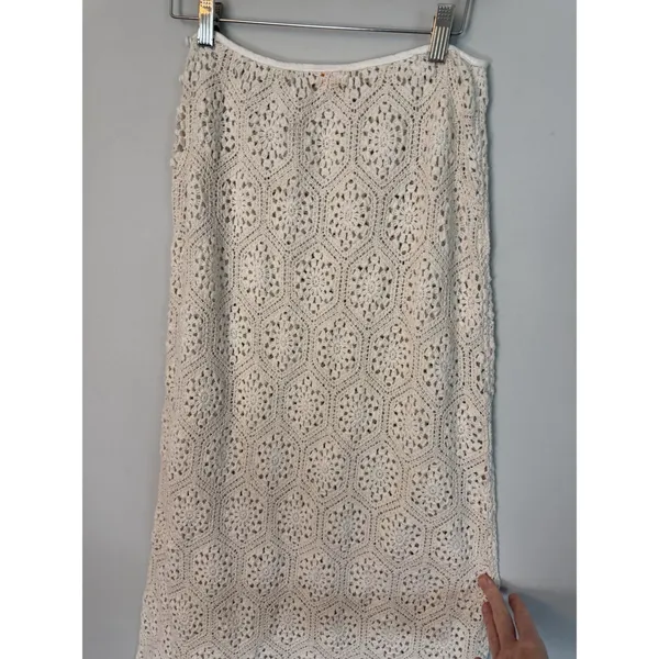 Agua Bendita Crochet Cream Tove Midi Skirt Womens Sz S $240 Swim Cover Up - Image 14