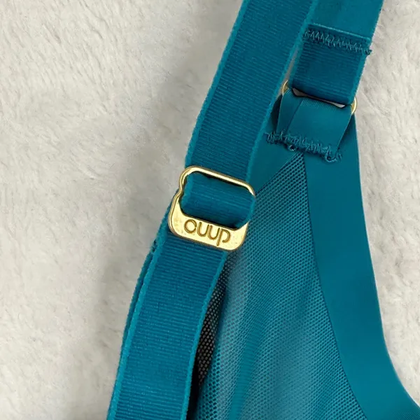 CUUP The Plunge Mesh Bra 32B and Thong Size 3 Set‎ Turquoise Teal NWT - Image 8