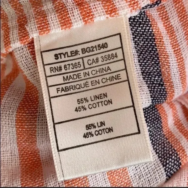BB Dakota Avery Stripe Linen Blend Vest Size Medium - Image 7