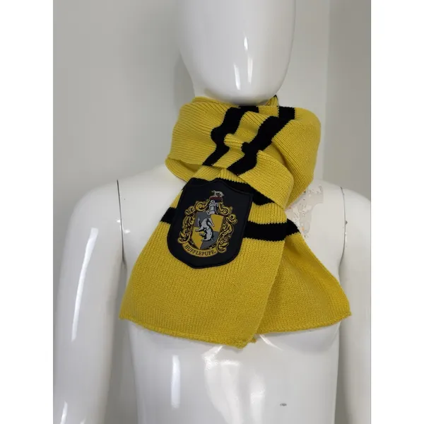 Harry Potter Wizarding World Hufflepuff Knit Scarf Black Yellow Unisex - Image 2