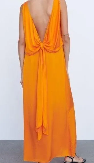 Zara Flowing Dress - Limited Edition Orange Size Small‎ - Image 2