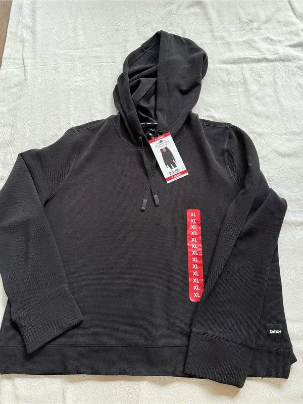 DKNY Black Women's Pullover Hooded Sweatshirt - Image 6