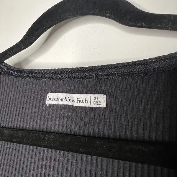 Abercrombie & Fitch Black Ribbed Long Sleeve Bodysuit Size XL - Image 5