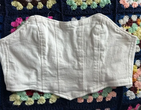 Adika White Denim Corset Top - Image 3