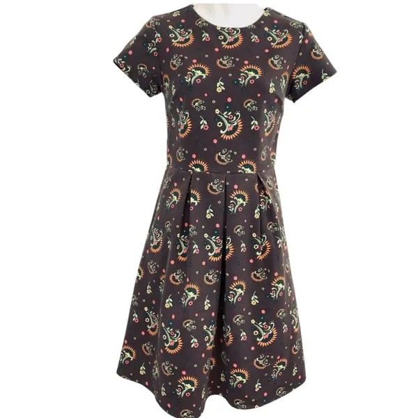 Matilda Jane Floral Fit & Flare Dress XS Brown Retro Print - Image 11