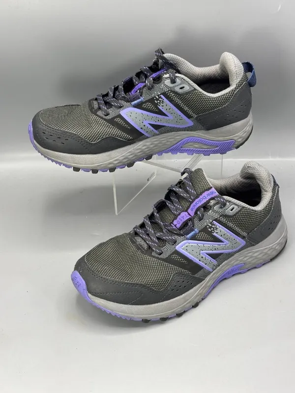 New Balance T410 Trail Running Shoes Unisex M7/W8.5 Gray Lace Up WT410LQ8 - Image 2