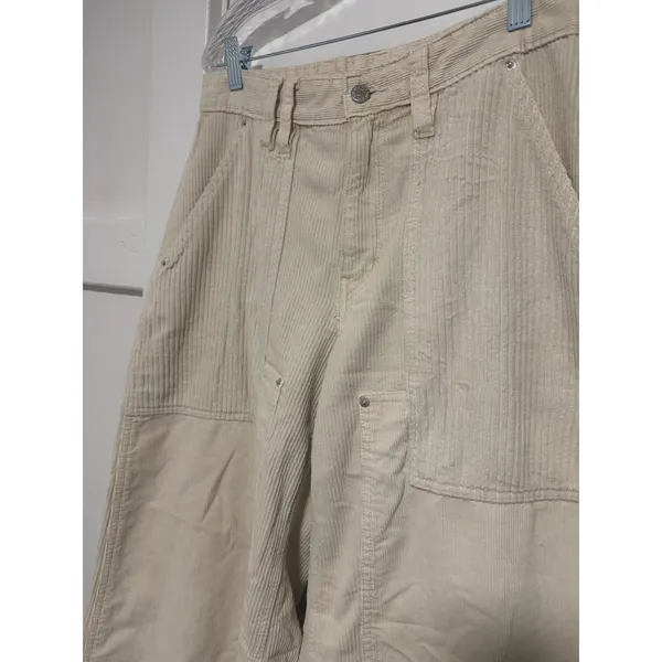 BDG Urban Outfitters Cream Corduroy Wide Leg Skate Carpenter Pants 28 waist sz 4 - Image 7
