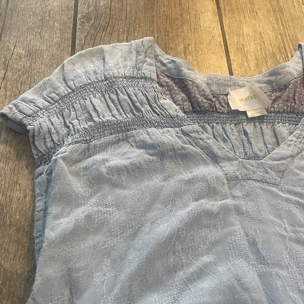 Maeve Dusty Blue Textured Tunic Top - Image 4