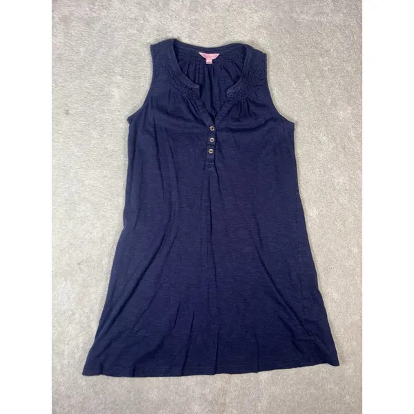 Lilly Pulitzer Essie Dress Womens Small Blue Pink Sleeveless Shift Sea Life‎ - Image 5
