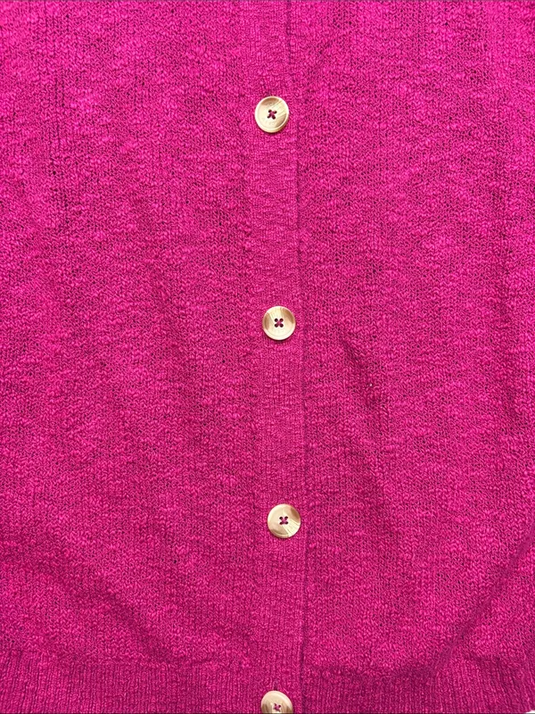 J. Crew size small knit Short-Sleeve Button Cardigan sweater purple pink Fuschia - Image 3