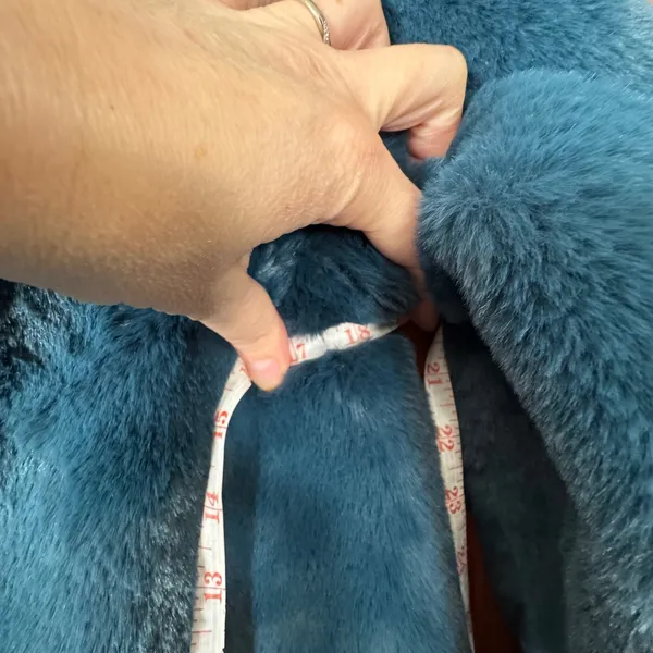 Christian Siriano Faux Fur Coat Teal Blue Womens Sz S Mob‎ Wife Whimsigoth Fairy - Image 13